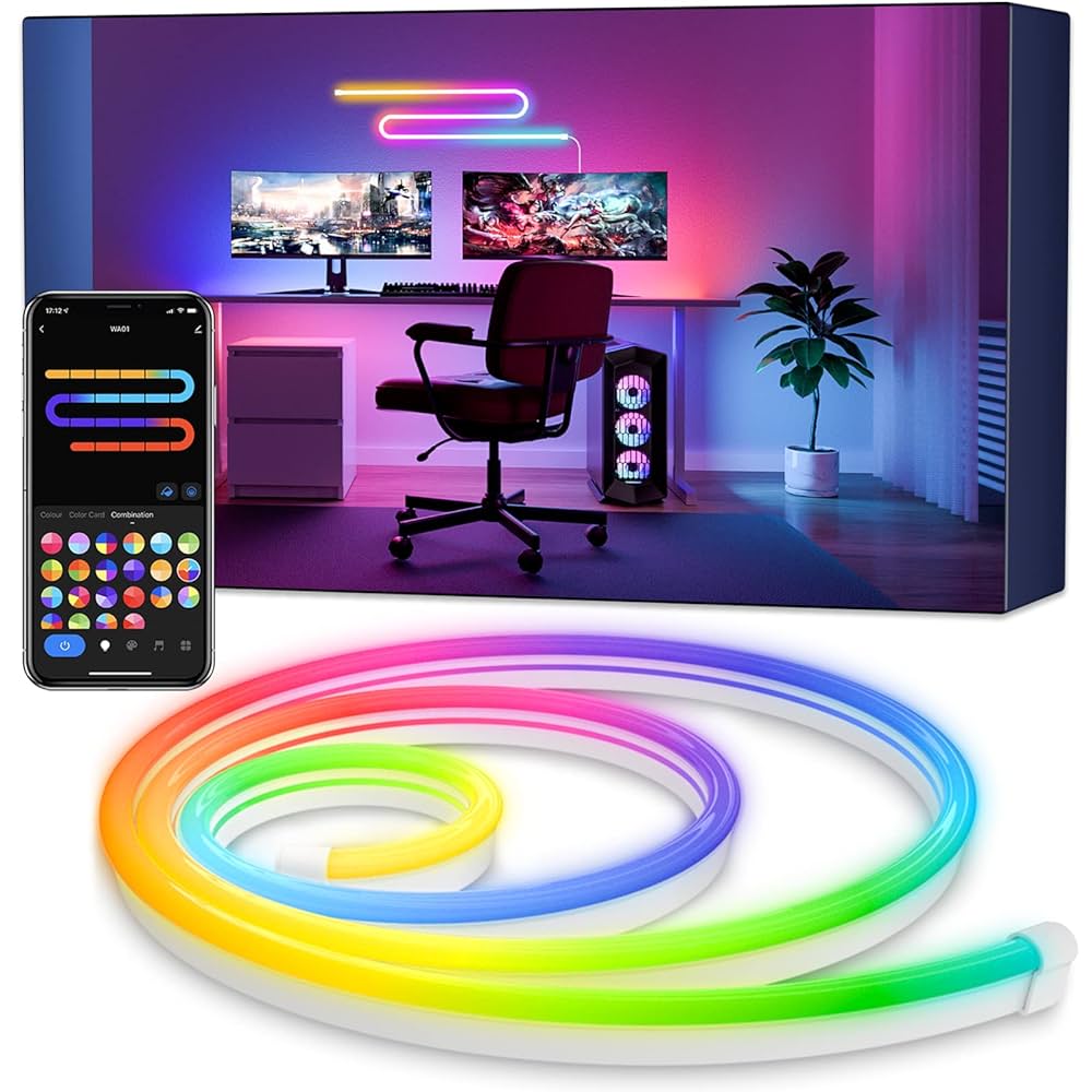 Amazon | upHere ストリングライト LED蛍光チューブ管 RGBネオン